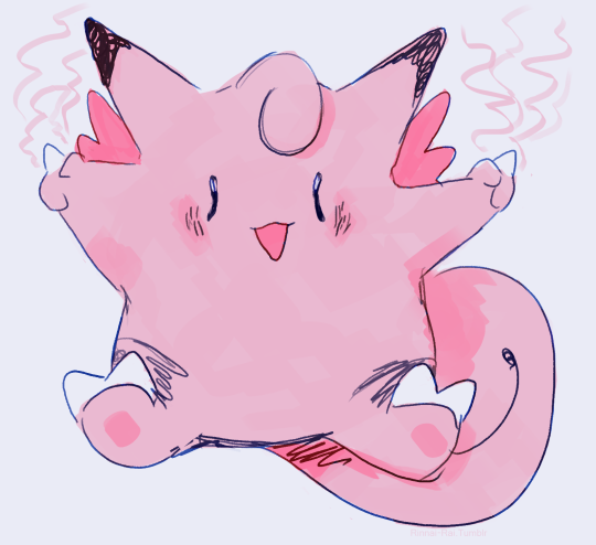 clefable is my favorite pokemon. its got cute useless wings and a cute cinnamon role tail and cutie point ears and its main...