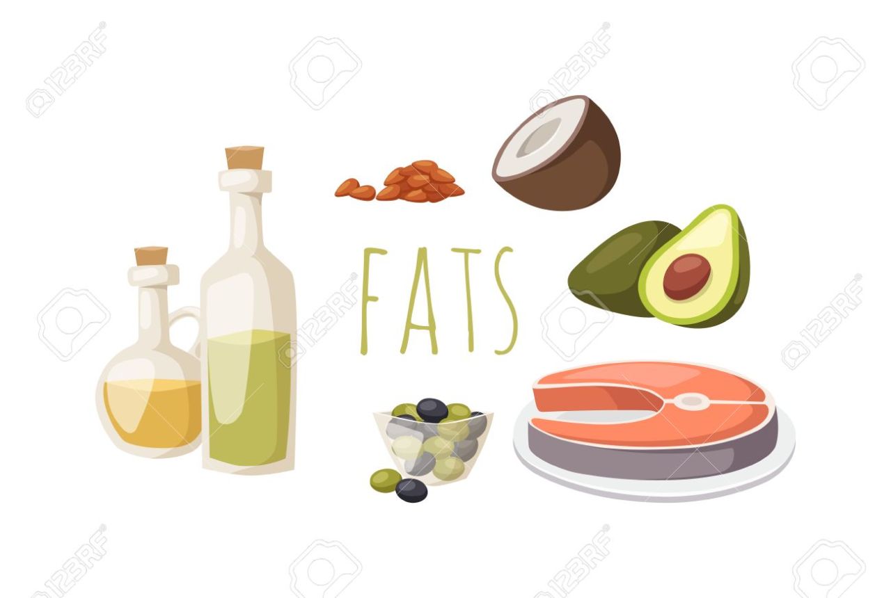 Векторная иллюстрация жиры в пище