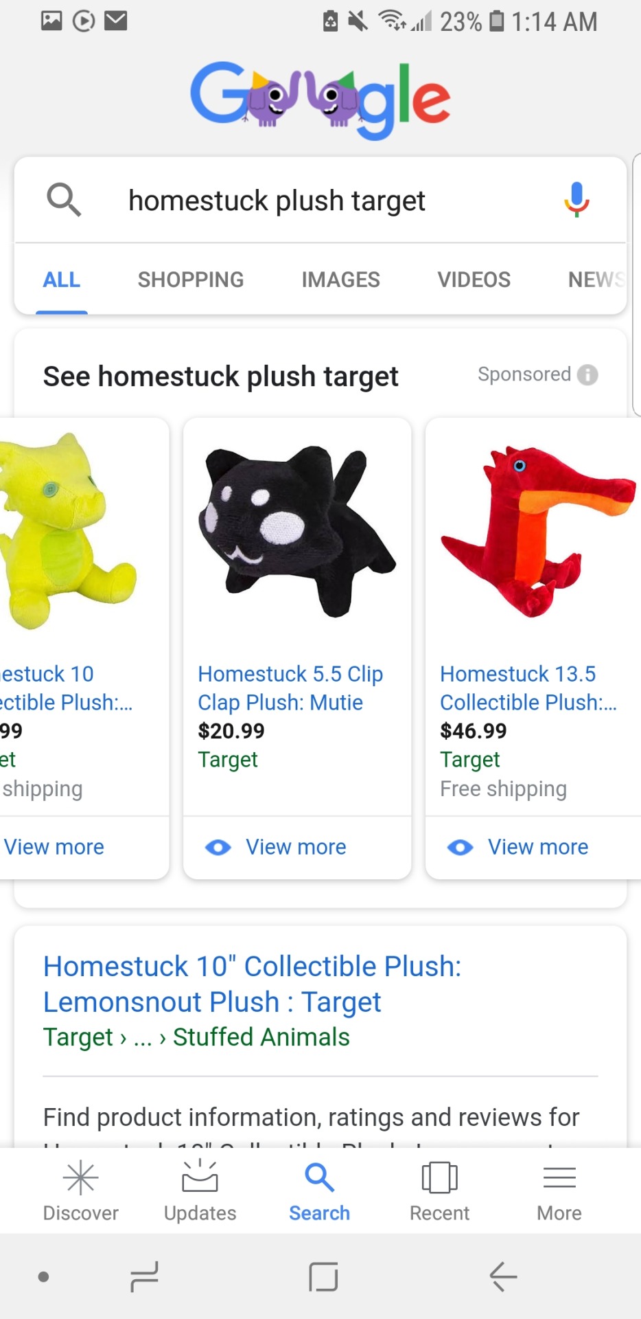 target homestuck plush