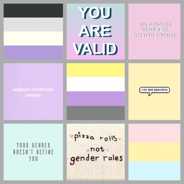 moodboards — two pastel non-binary aesthetics, one with ...