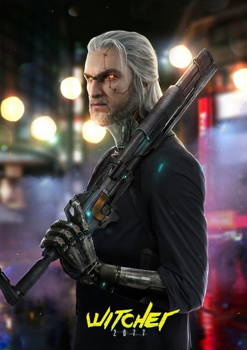 kyberpank:The Witcher 2077 fanart by Johnson Ting