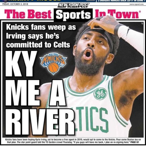 NY loses to Boston already as Kyrie breaks the hearts of #Knicks...