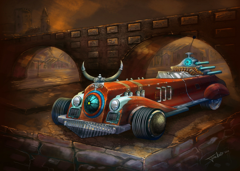 Steam Fantasy - Have a look at this fancy steampunk car!...