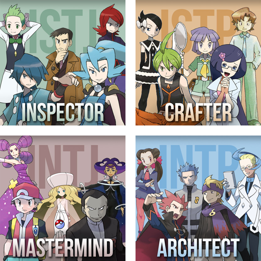 My Pokemon/Myers-Briggs chart is complete! I based... | AXON/AXOFF
