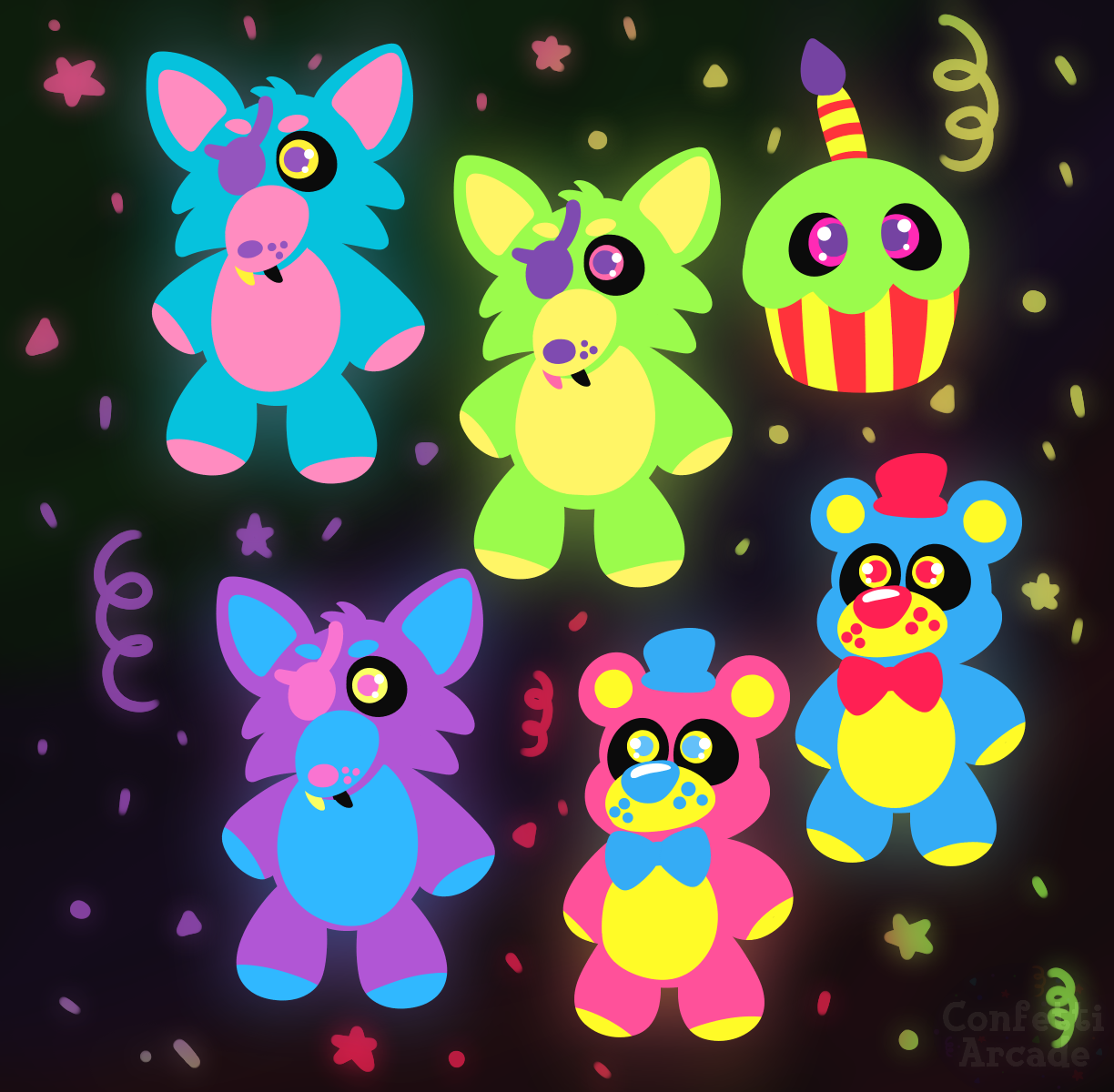 black light plushies