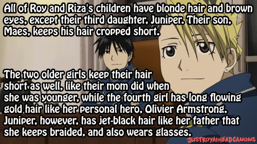 Your Royai Headcanons All Of Roy And Riza S Children Have Blonde