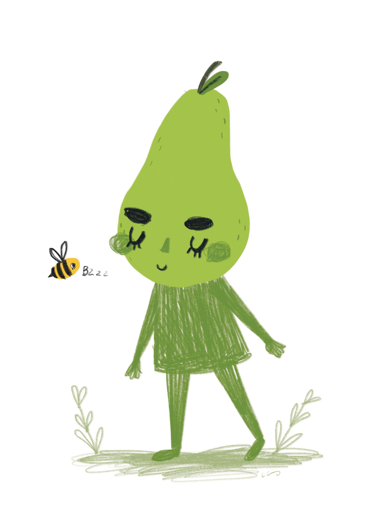 Pearnelope and the Bee - Laura Girling Available as a Mini-Print Here Instagram Etsy Website Facebook Twitter — Immediately post your art to a topic and get feedback. Join our new community, EatSleepDraw Studio, today!