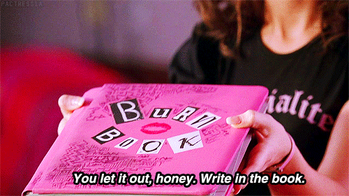 Image result for mean girls put it in the book gif