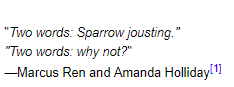 petra-venj-is-a-wce:Two Words : Marcus. Ren.If we get Sparrow...