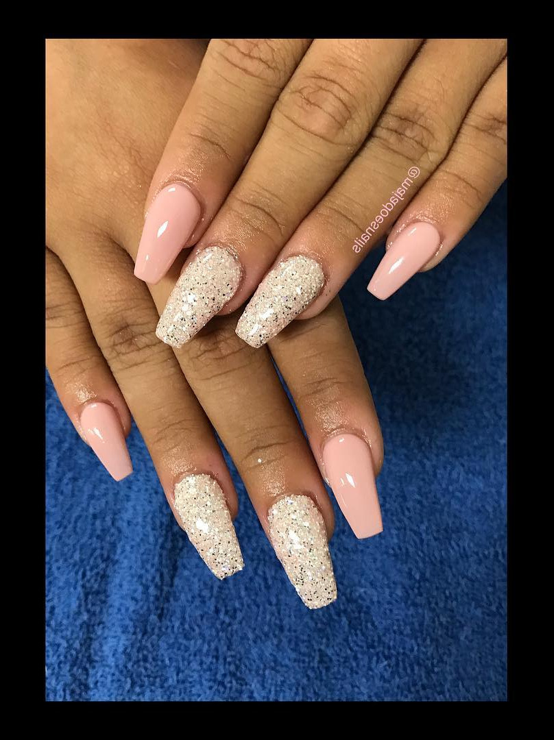 princess nails, lavender nails, blue nails, polished nails, nail pro Pink Chrome and Silver Glitter Sculptured Nails 
