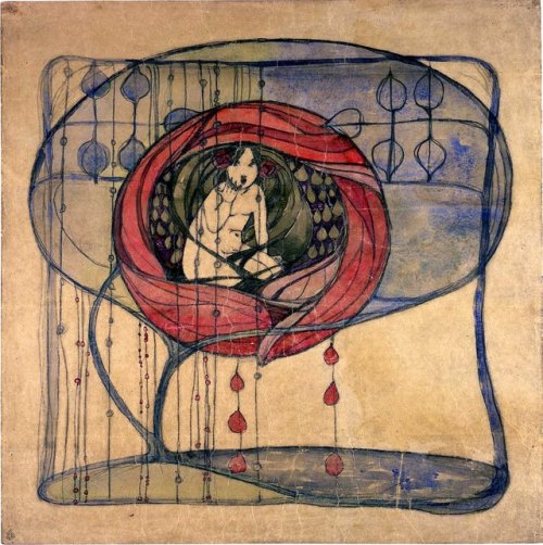 sakurabreeze:Girl in a tree, 1900 by Frances Macdonald