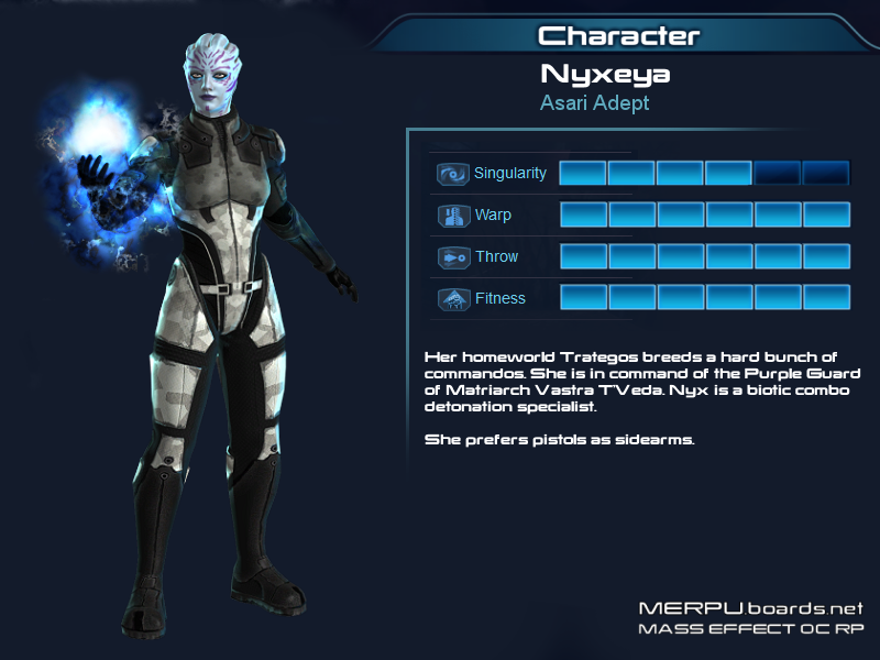 Asari Matriarch Porn - Mass Effect OC Appreciation Blog â€” Asari OC Nyxeya T'Phori ...