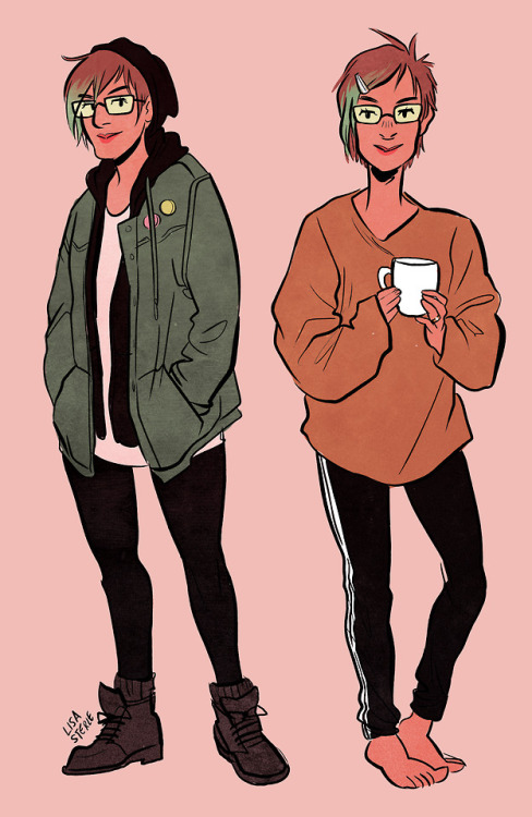 Cool-down OOTD doodle, daytime/nighttime. I love drawing fashion...