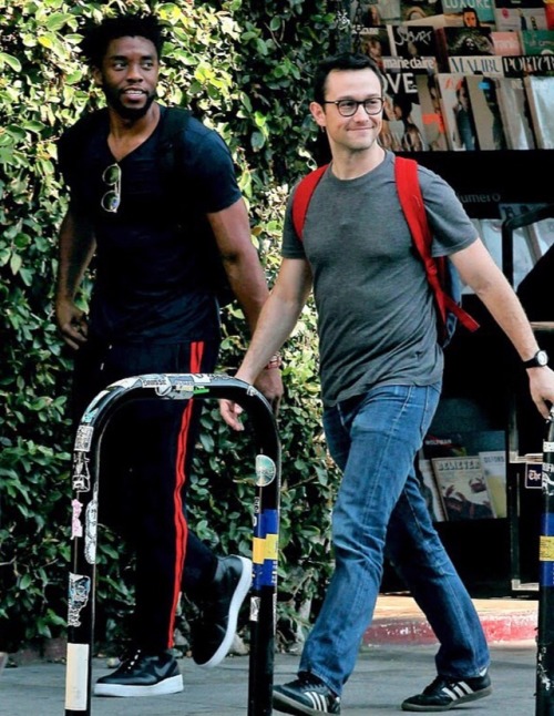 sarahboseman:Chadwick and Joseph Gordon-Levitt in LA ❤️ 