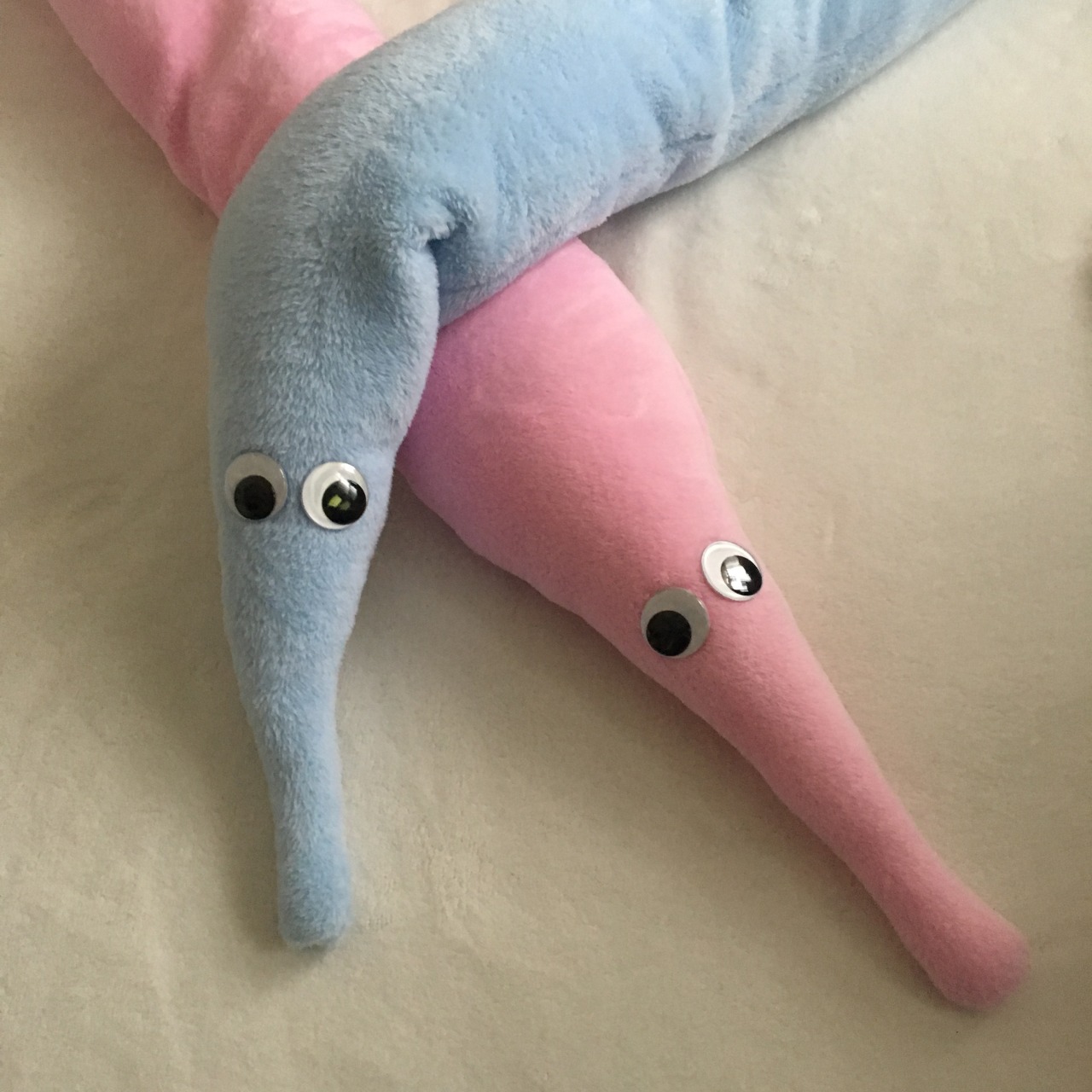 giant worm on a string plush