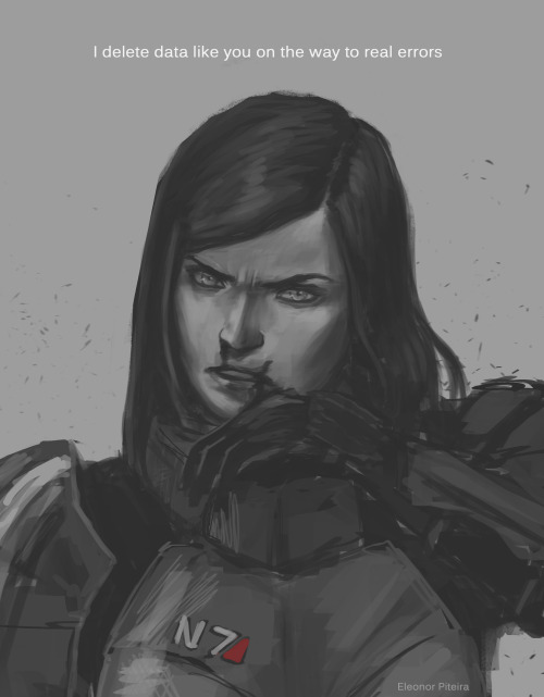 eleonorpiteira:A little sketch of a bloody Shepard (literally)...