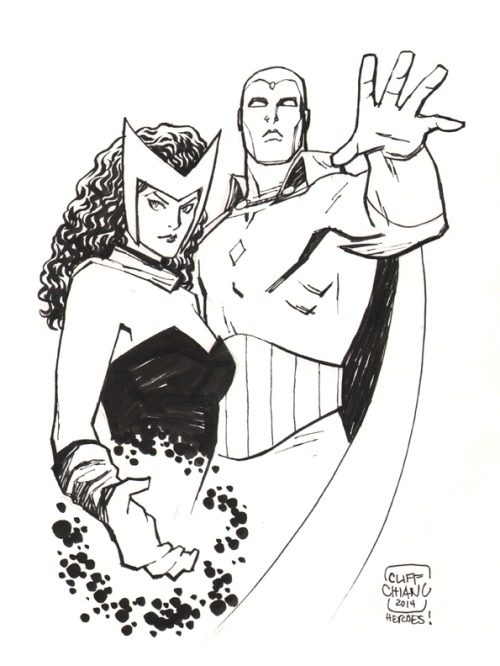 marvel1980s:Vision and Scarlet Witch by Cliff Chiang