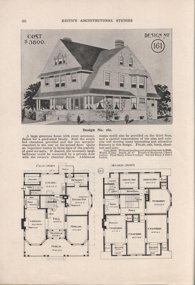 Floor Plan Prints — Keith’s Architectural Studies (1905) - Design No....