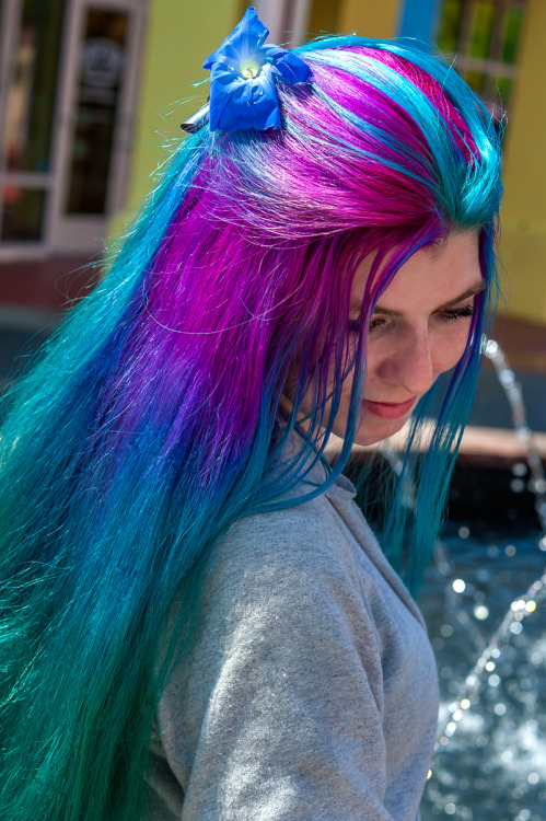 light pink and blue hair tumblr