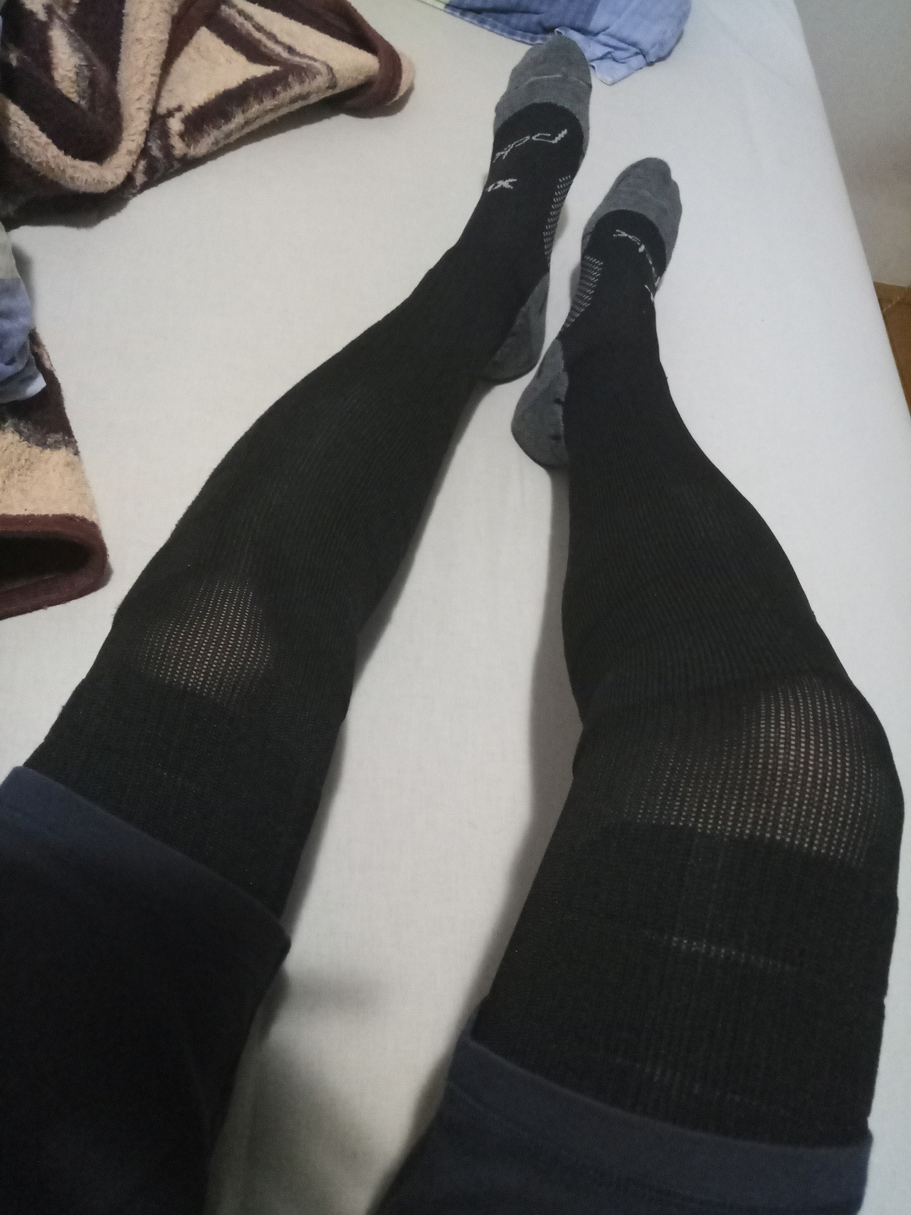 Very long or thigh football socks