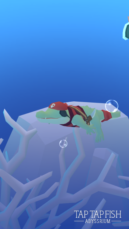 Very cute crocodile from the new pirate event in Tap Tapfish :3