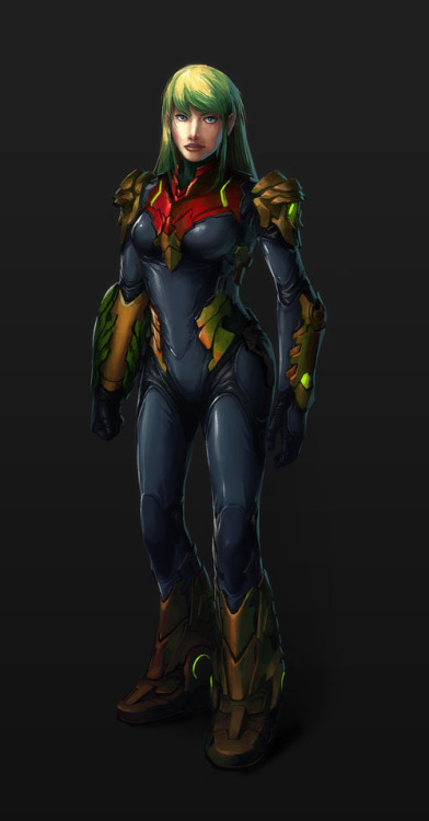 the-midnight-doe:Zero Suit Samus, Re-imaginedCredit for each...