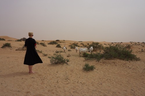 tildaswintonwearsasuit:re-natas:Tilda Swinton in Dubai by...