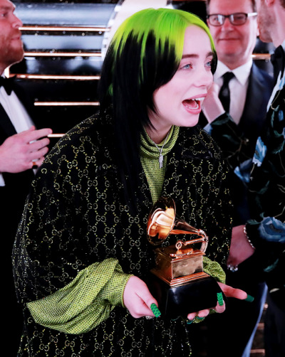 Billie Eilish backstage at the 62nd Annual GRAMMY Awards | January 26, 2020