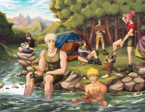 saraberryart:Team 7 on a mountain trip!  My piece for...