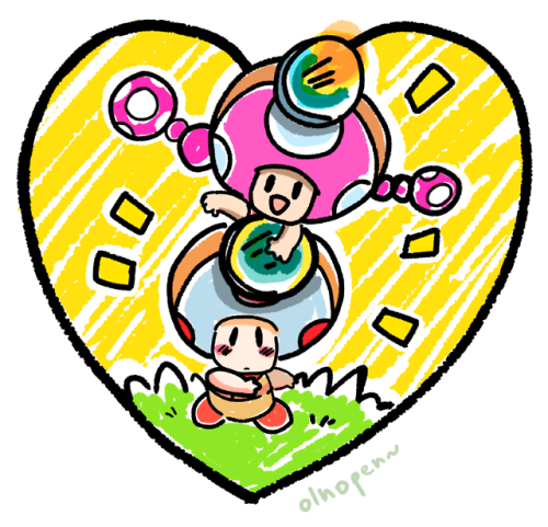 I drew a bunch of nintendo love today :) / Dibujé un montón de...