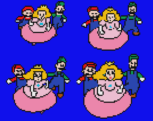 Supper Mario Broth Sprites Of Mario Luigi And Princess Peach From 6917