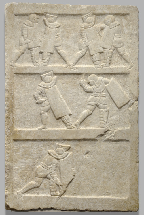 theancientwayoflife:~ Relief with Gladiators.Date: ca. A.D....