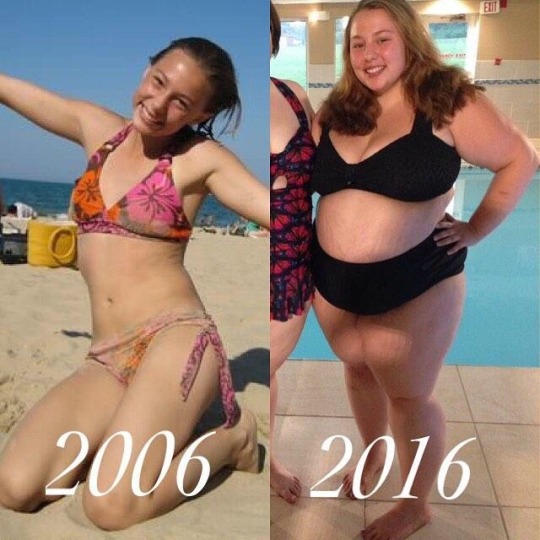 She has happily gained 200lbs of fat. 
