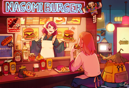 wheel-skellington:camellia0x0:Nagomi Burgeri need to eat at...