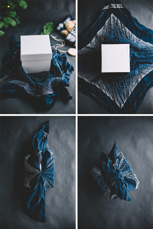 DIY Gift Wrap - Easy Fabric “Furoshiki” Wrap (Using a Handkerchief)