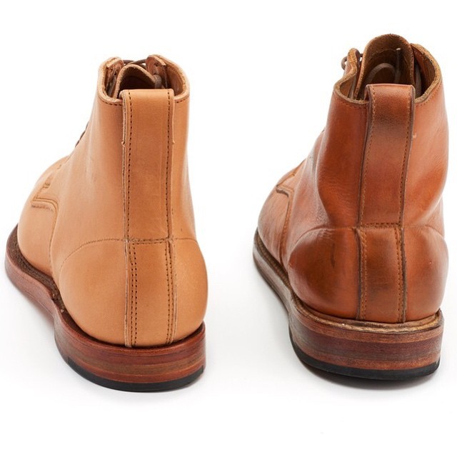 natural veg tan leather boots