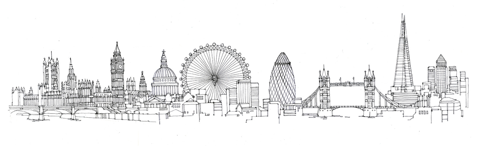 abidaker: London Skyline drawing for Leon Paul ... |