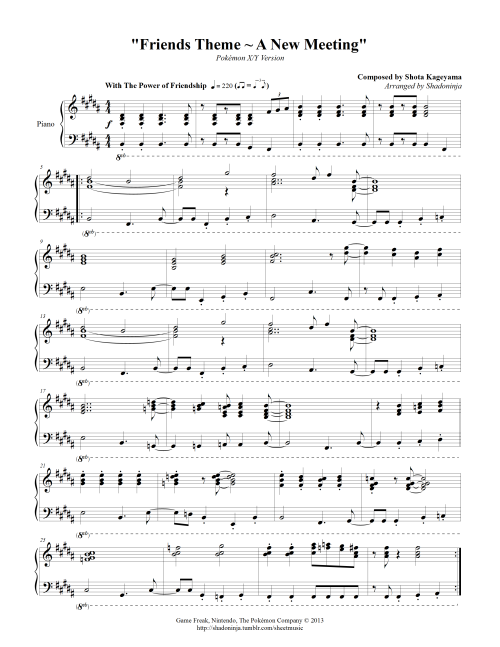 Video Game Sheet Music And Other Junk Pokemon X Y Version