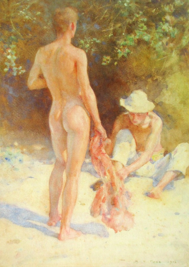 26 Henry Scott Tuke Boys on the beach version II Zur Zeit ist das Originalgemälde in Australia - Brisbane - Queensland in...