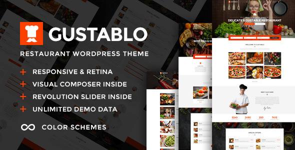 Gustablo v1.6 - Restaurant & Cafe Responsive Theme Nulled