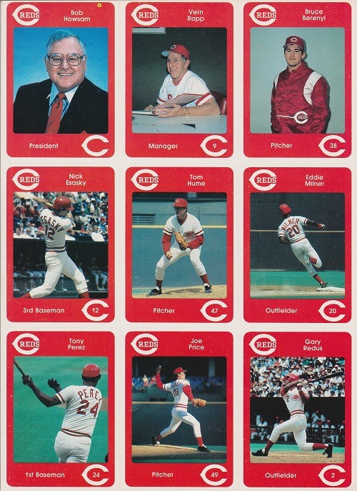 1984 Reds Yearbook baseball cards