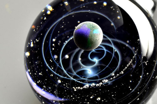 mayahan:Space Glass by Satoshi Tomizu: Galaxy Pendants Made...