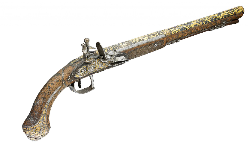 Lock, Stock, and History — Ornate gold and silver inlaid flintlock ...