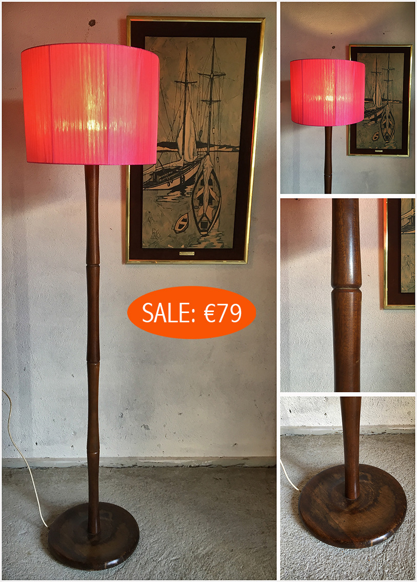 Retrorumage A Super 1960s Bamboo Style Solid Wood Floor Lamp