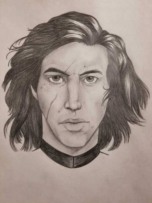 kylo ren star wars star wars tlj ben solo original artwork pencil artist fan art adam driver