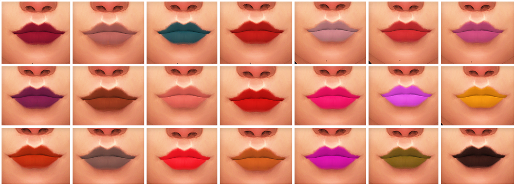 Sims 4 Maxis Match Finds — simlishsweetie: Velvetines // 21 Matte Lip...