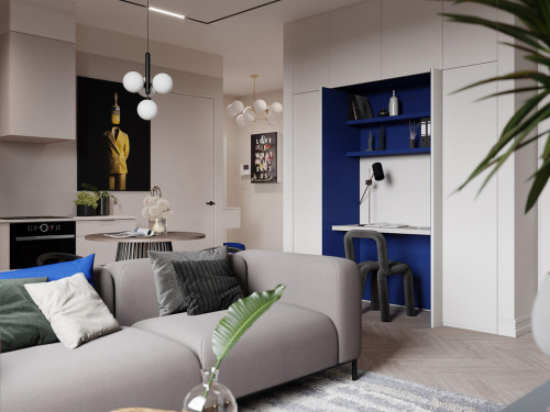 Single Bedroom Apartments Under 90sqm With Popping Blue...