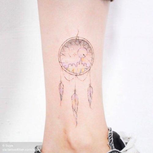 By Suya, done at The Day After Tattoo, Daegu.... small;good luck;dreamcatcher;tiny;native american;ankle;suya;ifttt;little;medium size;other;illustrative