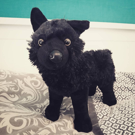 black wolf plush toy