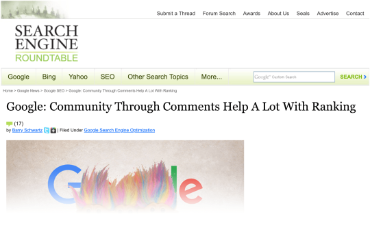 Comments can help your rankings Comments can help your rankings